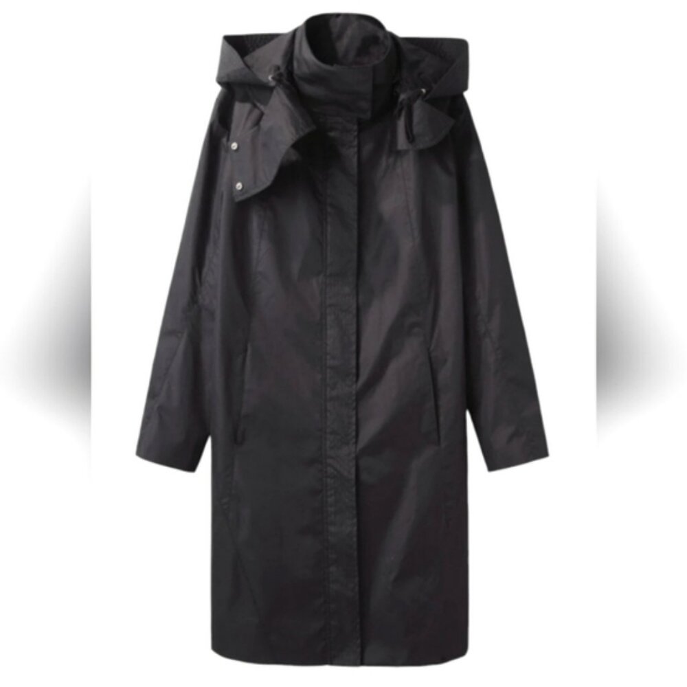 Helmut Lang black hooded trench coat size L